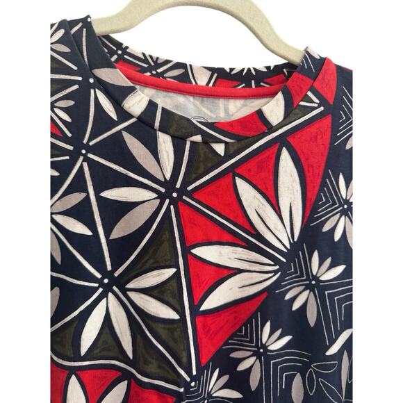 Tory Burch XS Acoma Pottery Pima Cotton T Shirt Drawstring Mini Dress - Picture 3 of 9